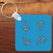 Cartoon Boat Anker Set Sleutelhanger (Voorkant)