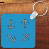 Cartoon Boat Anker Set Sleutelhanger (Achterkant)