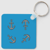 Cartoon Boat Anker Set Sleutelhanger (Achterkant)