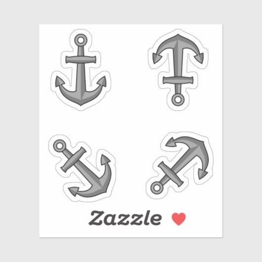 Cartoon Boat Anker Set Sticker (Vel)