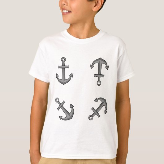 Cartoon Boat Anker Set T-shirt (Voorkant)