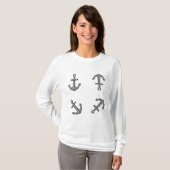 Cartoon Boat Anker Set T-shirt (Voorkant volledig)