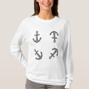 Cartoon Boat Anker Set T-shirt