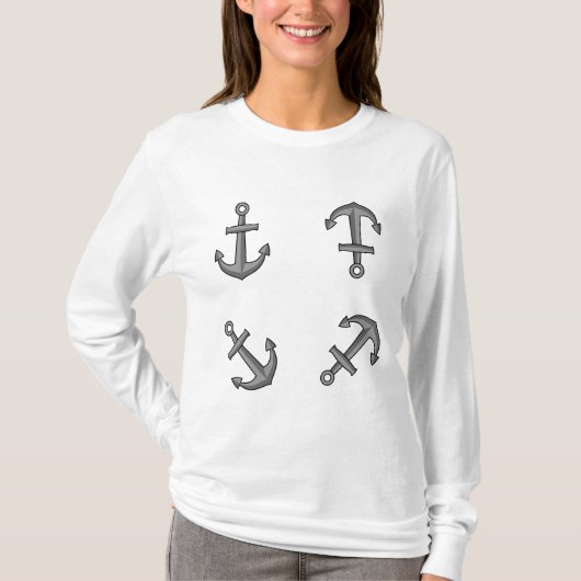 Cartoon Boat Anker Set T-shirt (Voorkant)