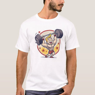 Cartoon Bodybuilder Mascot Illustratie T-shirt