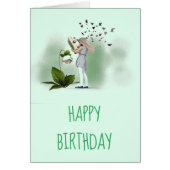 Cartoon boekenboekenliefhebber kutsen verjaardag (Voorkant)