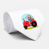 cartoon boer met een rode trekker stropdas (Opgerold)