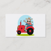 cartoon boer met een rode trekker visitekaartje (Achterkant)