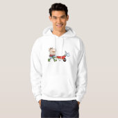 Cartoon boer met kruiwagen en gereedschap hoodie (Voorkant volledig)