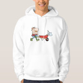 Cartoon boer met kruiwagen en gereedschap hoodie (Voorkant)