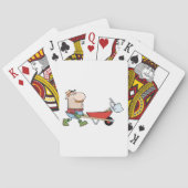 Cartoon boer met kruiwagen en gereedschap pokerkaarten (Achterkant)