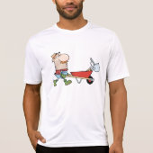 Cartoon boer met kruiwagen en gereedschap t-shirt (Voorkant)