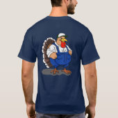 Cartoon Boer Turkije, Thanksgiving, T-shirt (Achterkant)