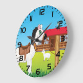 Cartoon Boerderij Scene met Paard Kat en Geit Grote Klok (Hoek)