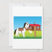 Cartoon Boerderij Scene met Paard Kat en Geit Kaart (Voorkant)