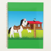 Cartoon Boerderij Scene met Paard Kat en Geit Planner
