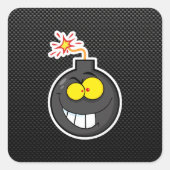 Cartoon Bomb; Slank Vierkante Sticker (Voorkant)