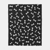 Cartoon Bone Pattern On Black Fleece Deken (Voorkant)