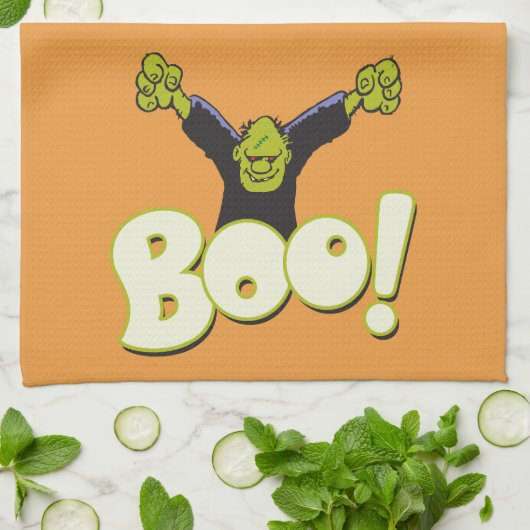 Cartoon BOO - Frankenstein Monster Halloween Theedoek (Gevouwen)