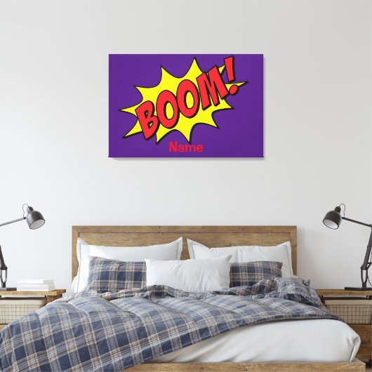 Cartoon Boom Thunder_Cove Canvas Afdruk (Insitu (Slaapkamer))