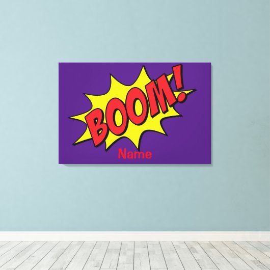 Cartoon Boom Thunder_Cove Canvas Afdruk (Insitu (Houten vloer))