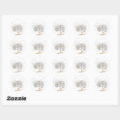 Cartoon Boombladtekening Ronde Sticker (Vel)