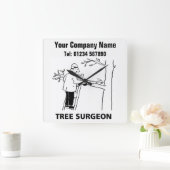 Cartoon boomchirurg vierkante klok (Huis)