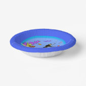 Cartoon bord van pekelvis en scuba-duiker (Gebogen)