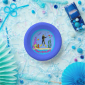 Cartoon bord van pekelvis en scuba-duiker (Feest)