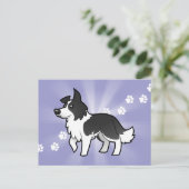 Cartoon Border Collie Briefkaart (Staand voorkant)