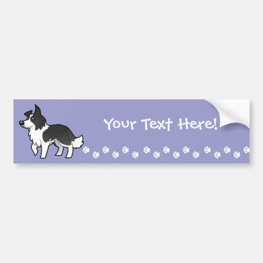 Cartoon Border Collie Bumpersticker (Voorkant)