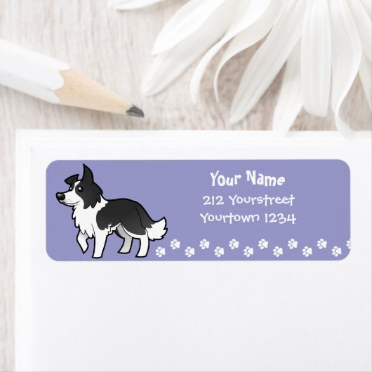 Cartoon Border Collie Etiket (Insitu)