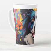 Cartoon Border Collie in een Garden Latte Mok (Linkerhoek)