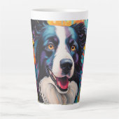 Cartoon Border Collie in een Garden Latte Mok (Voorkant)