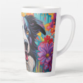 Cartoon Border Collie in een Garden Latte Mok (Rechts)