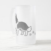 Cartoon Border Collie Matglas Bierpul (Voorkant links)