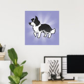 Cartoon Border Collie Poster (Thuiskantoor)