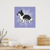 Cartoon Border Collie Poster (Keuken)