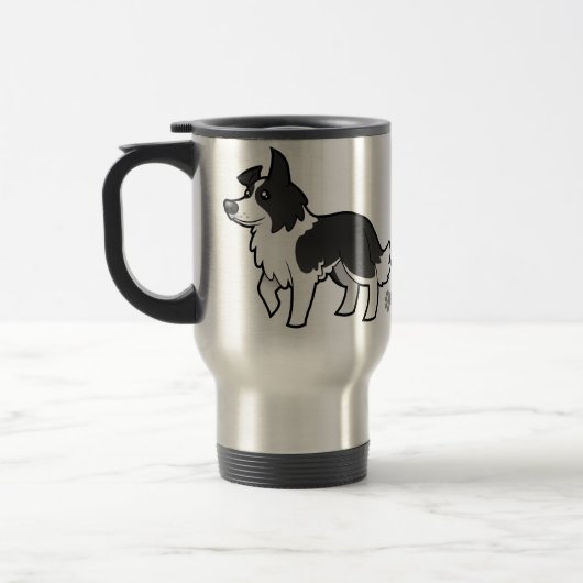 Cartoon Border Collie Reisbeker (Links)