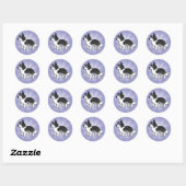Cartoon Border Collie Ronde Sticker (Vel)
