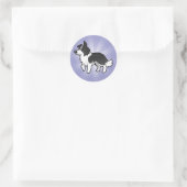 Cartoon Border Collie Ronde Sticker (Tas)