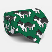 Cartoon Border Collie Stropdas (Opgerold)