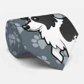 Cartoon Border Collie Stropdas (Opgerold)