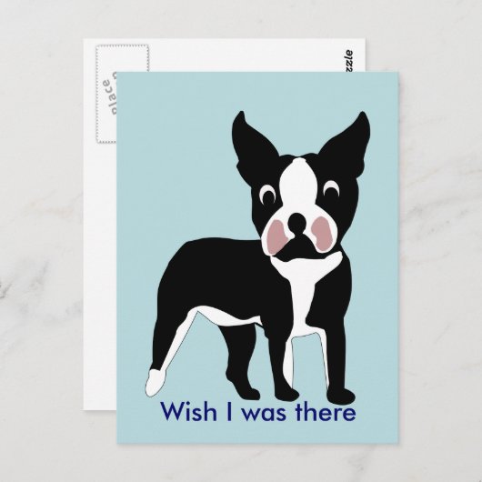 Cartoon Boston Terrier Briefkaart (Voorkant / Achterkant)