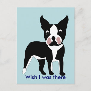 Cartoon Boston Terrier Briefkaart