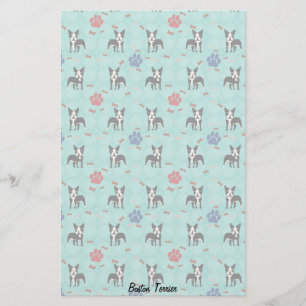 Cartoon Boston Terrier Briefpapier