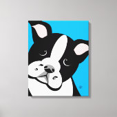 Cartoon Boston Terrier Canvas Print (Voorkant)