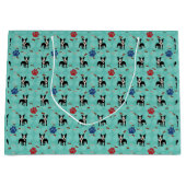 Cartoon Boston Terrier Large Cadeautasje (Voorkant)