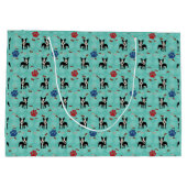 Cartoon Boston Terrier Large Cadeautasje (Achterkant)