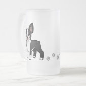 Cartoon Boston Terrier Matglas Bierpul (Voorkant links)